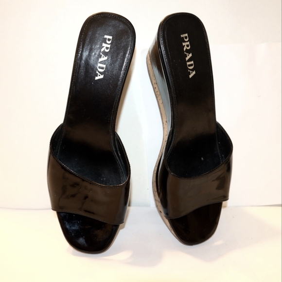Prada wedge mules sandals - Picture 3 of 13